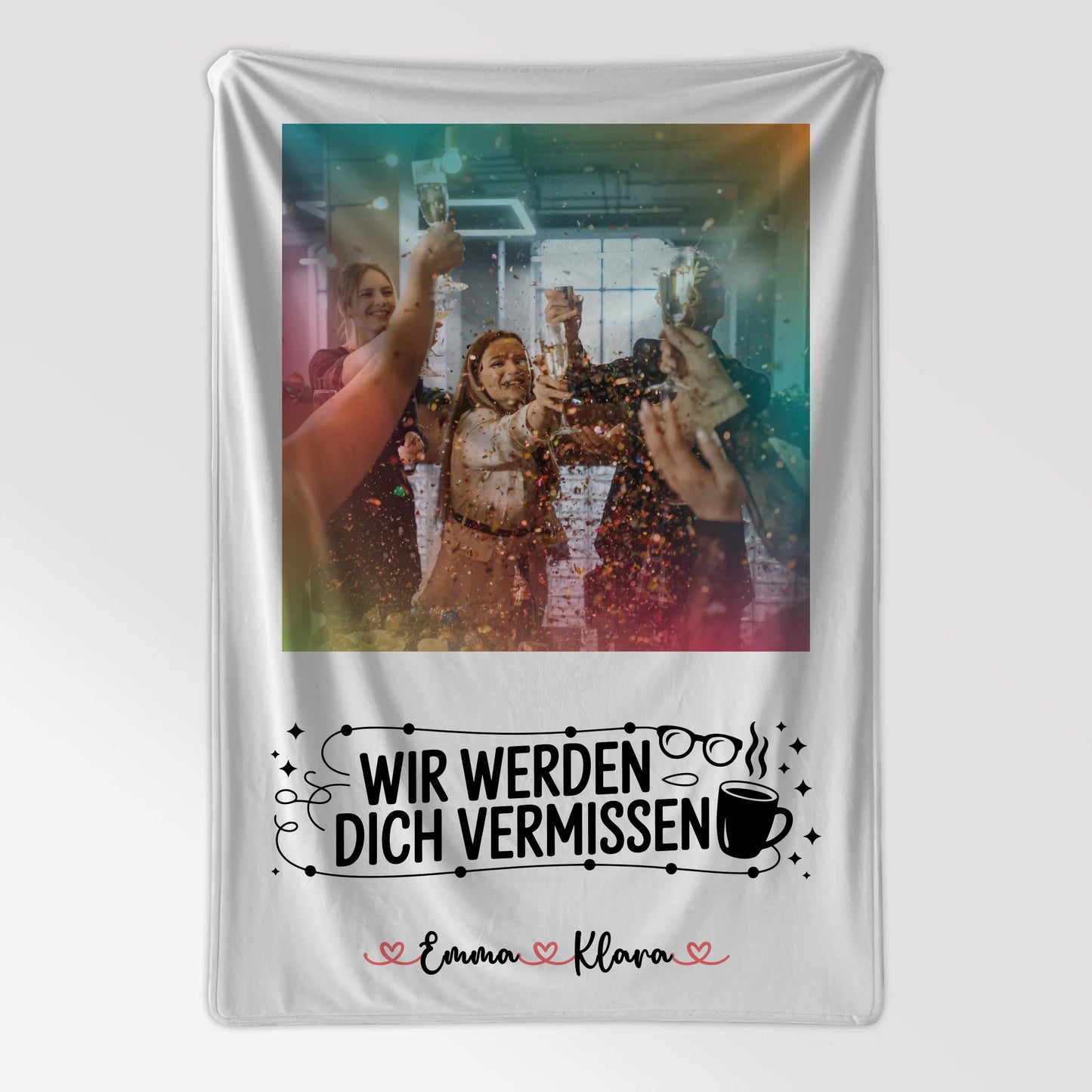 Personalisierte Decke Mit Namen Wir werden dich vermissen Chefin 7 Foto & Namen Wunschtext