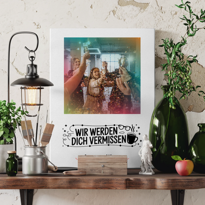 Personalisierte Leinwand Wir werden dich vermissen Chefin 7 Fotos & Namen mit Wunschtext