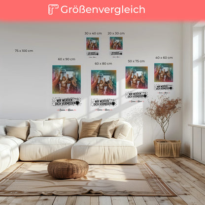 Personalisierte Leinwand Wir werden dich vermissen Chefin 7 Fotos & Namen mit Wunschtext