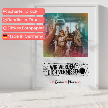 Poster Personalisiert Wir werden dich vermissen Chefin 7 Fotos & Namen Wunschtext