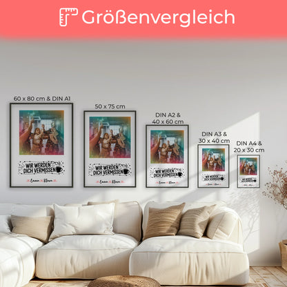 Poster Personalisiert Wir werden dich vermissen Chefin 7 Fotos & Namen Wunschtext