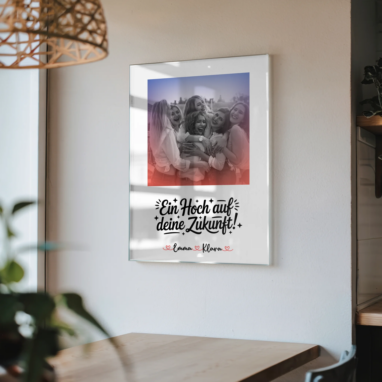 Personalisiertes Acryl Glas Wandbild Chefin Namen & Foto