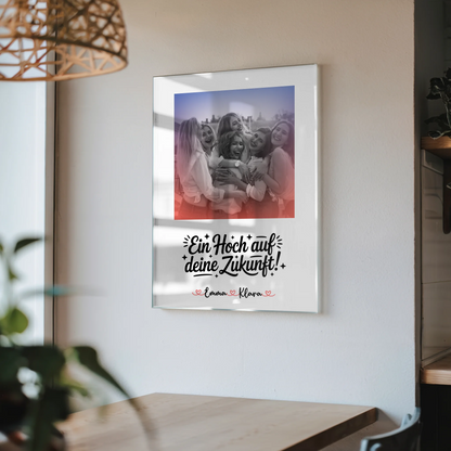 Personalisiertes Acryl Glas Wandbild Chefin Namen & Foto