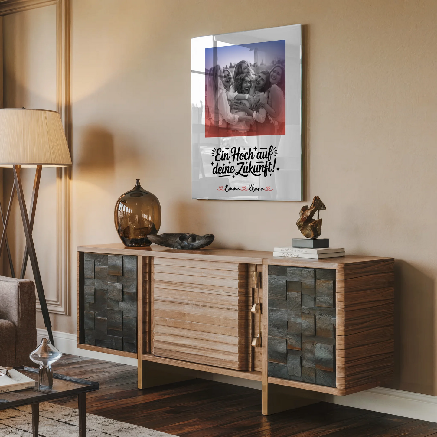 Personalisiertes Acryl Glas Wandbild Chefin Namen & Foto