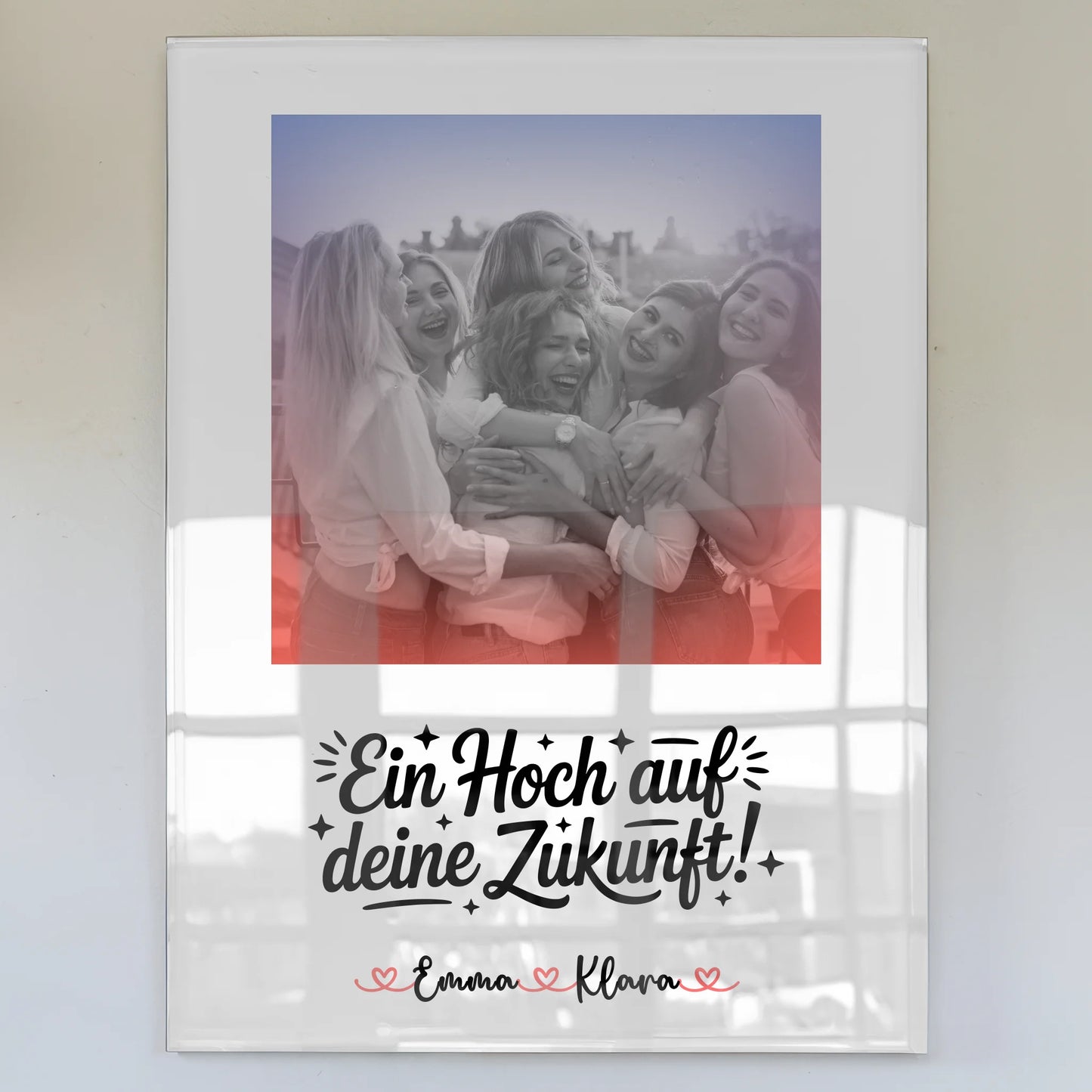 Personalisiertes Acryl Glas Wandbild Chefin Namen & Foto