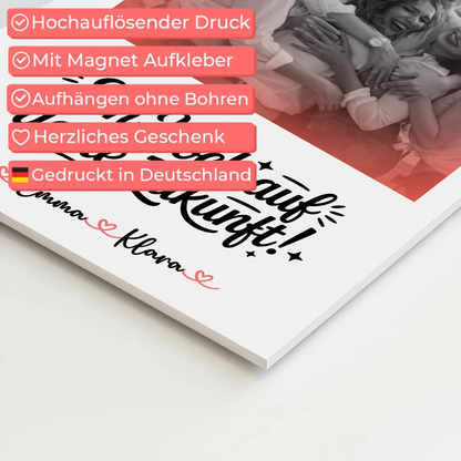 Fotoboard Chefin Black & White mit 1 Foto, Namen & Wunschtext