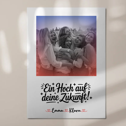 Fotoboard Chefin Black & White mit 1 Foto, Namen & Wunschtext