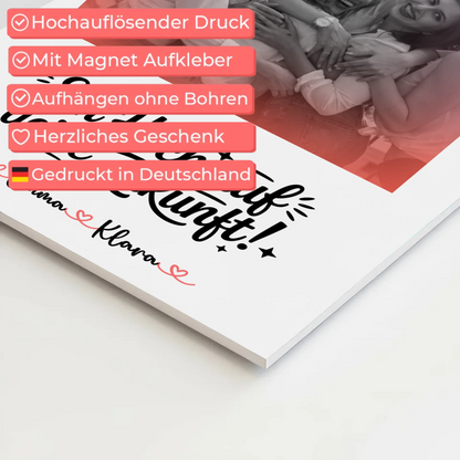 Fotoboard Chefin Black & White mit 1 Foto, Namen & Wunschtext