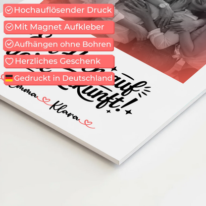 Fotoboard Chefin Black & White mit 1 Foto, Namen & Wunschtext