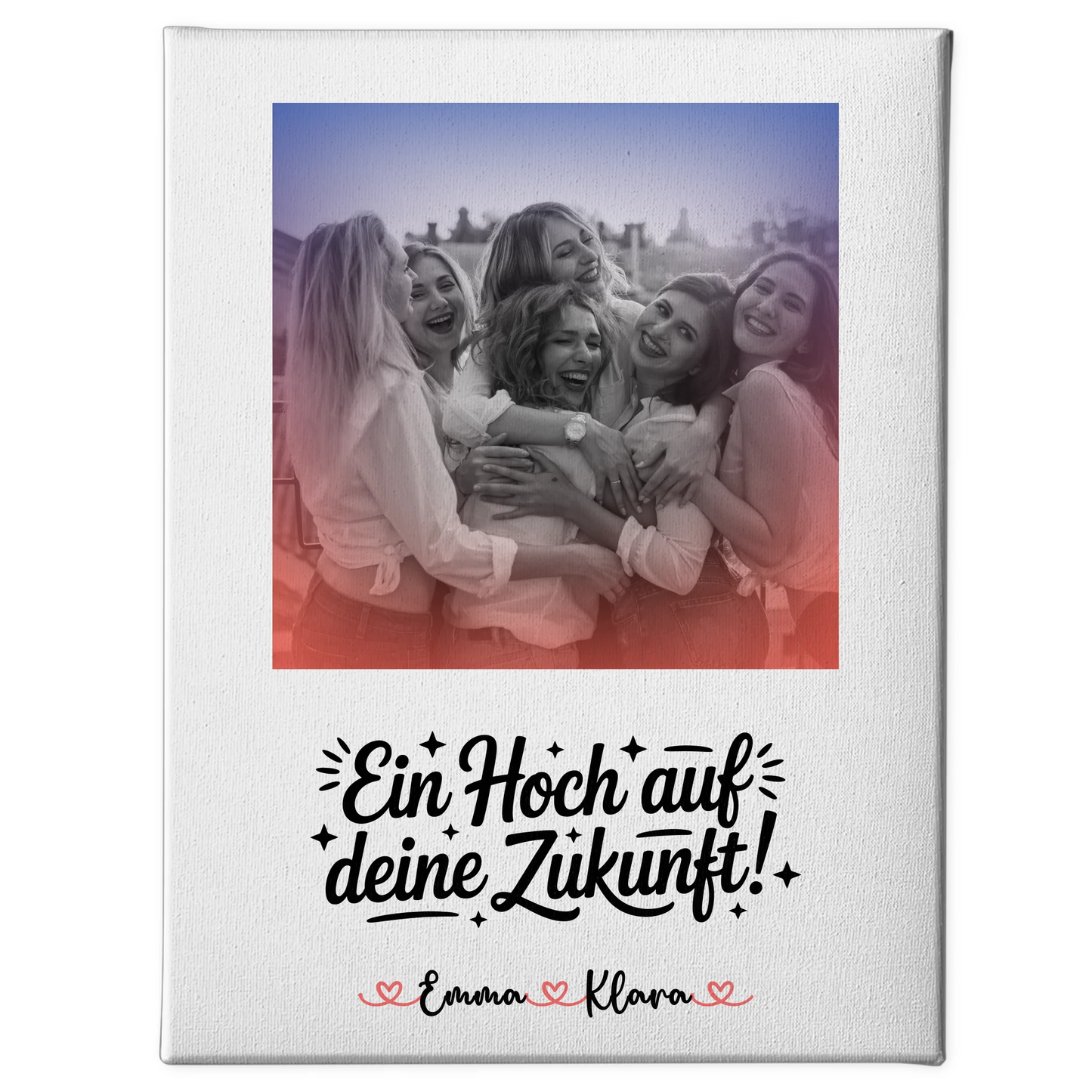 Leinwand Personalisiert Ein Hoch auf deine Zukunft Chefin Namen & Foto