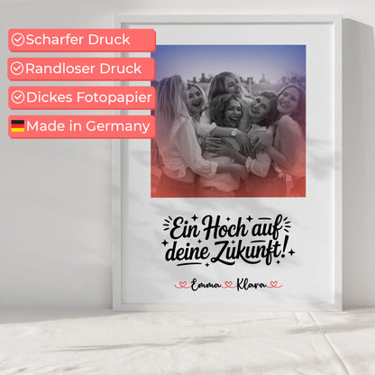 Poster Personalisiert Chefin Ein Hoch auf deine Zukunft mit Foto & Wunschtext