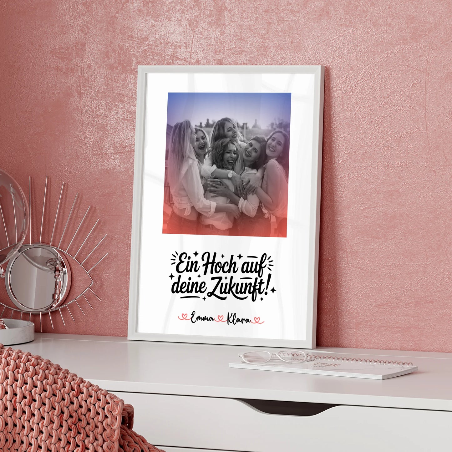 Poster Personalisiert Chefin Ein Hoch auf deine Zukunft mit Foto & Wunschtext