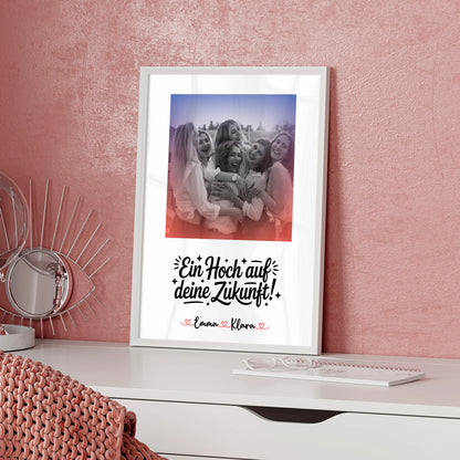 Poster Personalisiert Chefin Ein Hoch auf deine Zukunft mit Foto & Wunschtext