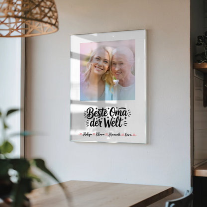 Oma Plakat Acrylglas Bild Personalisierbar mit Foto Namen & Spruch