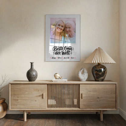 Oma Plakat Acrylglas Bild Personalisierbar mit Foto Namen & Spruch