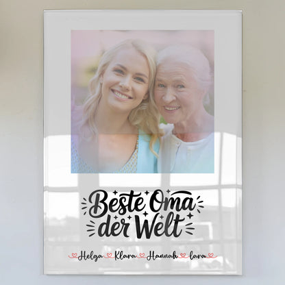 Oma Plakat Acrylglas Bild Personalisierbar mit Foto Namen & Spruch