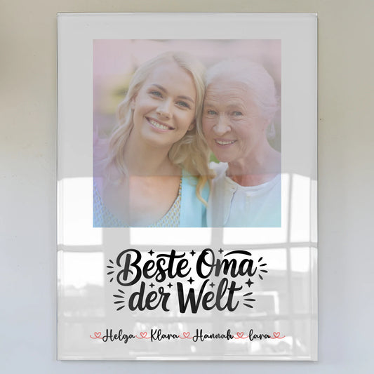 Oma Plakat Acrylglas Bild Personalisierbar mit Foto Namen & Spruch