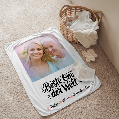 Personalisierte Decke Oma Foto, Namen & Wunschtext-Beste Oma der Welt
