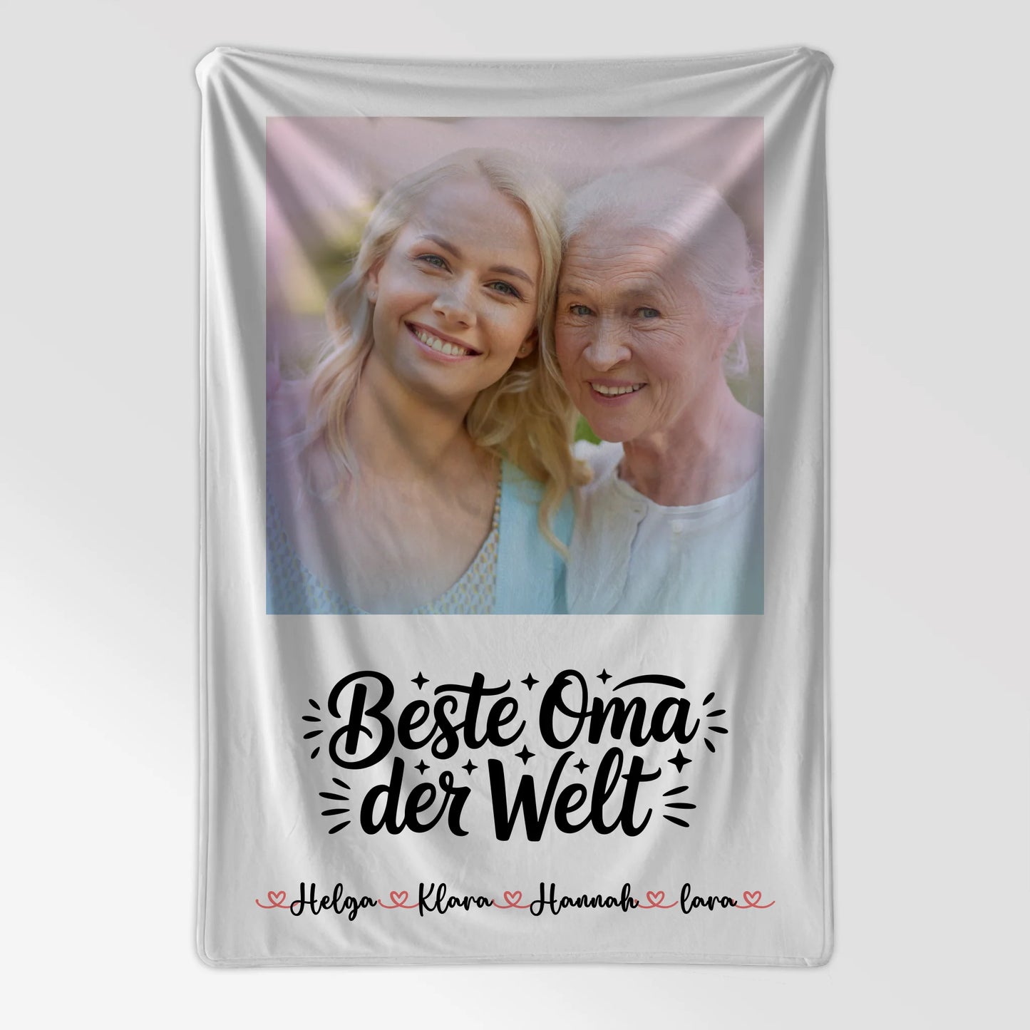 Personalisierte Decke Oma Foto, Namen & Wunschtext-Beste Oma der Welt