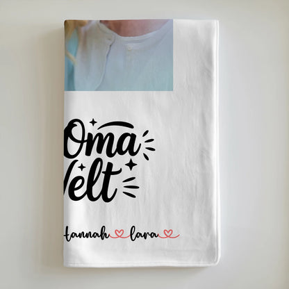 Personalisierte Decke Oma Foto, Namen & Wunschtext-Beste Oma der Welt