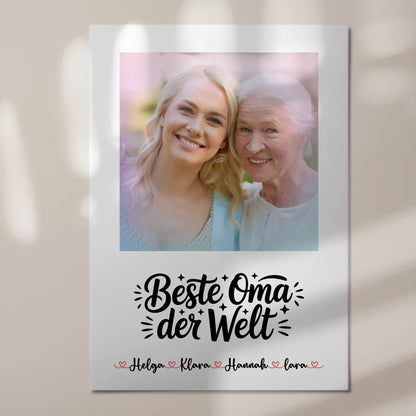 Oma Plakat Fotoboard Personalisierbar mit Foto, Namen & Wunschtext
