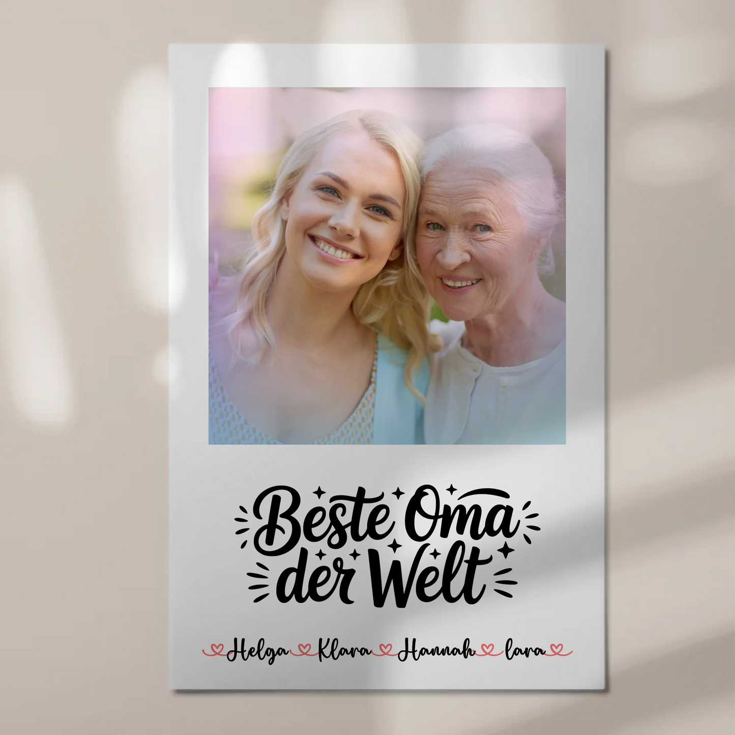 Oma Plakat Fotoboard Personalisierbar mit Foto, Namen & Wunschtext
