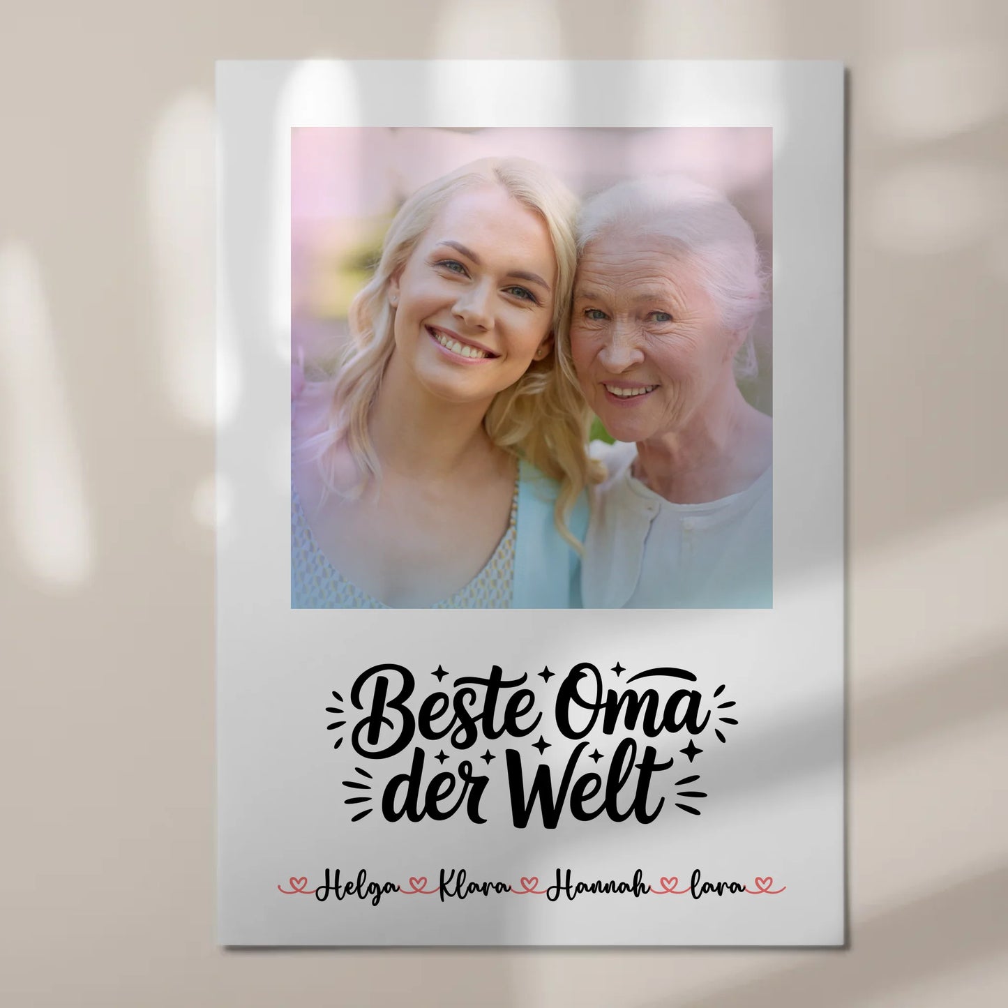Oma Plakat Fotoboard Personalisierbar mit Foto, Namen & Wunschtext