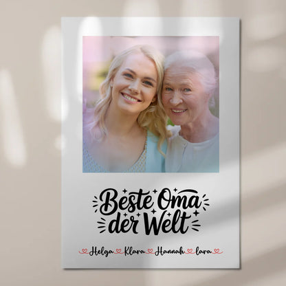 Oma Plakat Fotoboard Personalisierbar mit Foto, Namen & Wunschtext