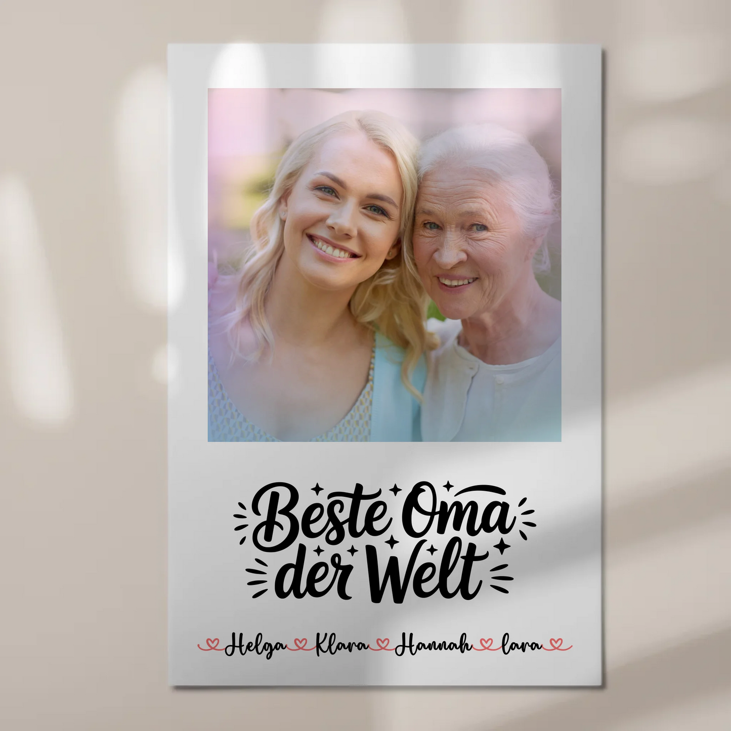 Oma Plakat Fotoboard Personalisierbar mit Foto, Namen & Wunschtext