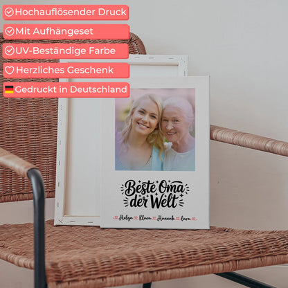 Oma Plakat Leinwand Personalisiert Beste Oma Der Welt mit Foto & Namen