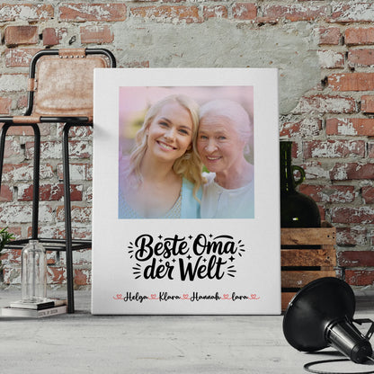 Oma Plakat Leinwand Personalisiert Beste Oma Der Welt mit Foto & Namen