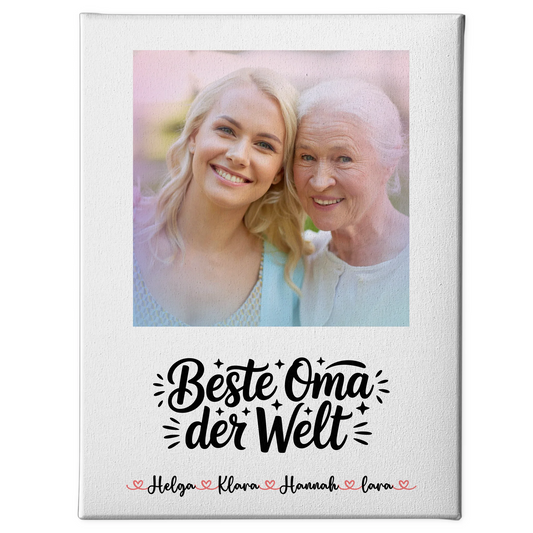 Oma Plakat Leinwand Personalisiert Beste Oma Der Welt mit Foto & Namen