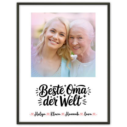 Oma Plakat Poster Personalisierbar Beste Oma mit Foto, Namen &Wunschtext