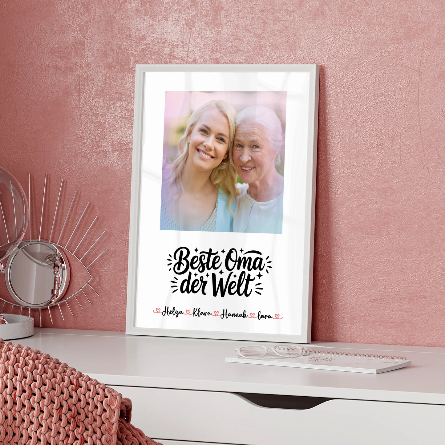 Oma Plakat Poster Personalisierbar Beste Oma mit Foto, Namen &Wunschtext