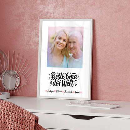 Oma Plakat Poster Personalisierbar Beste Oma mit Foto, Namen &Wunschtext