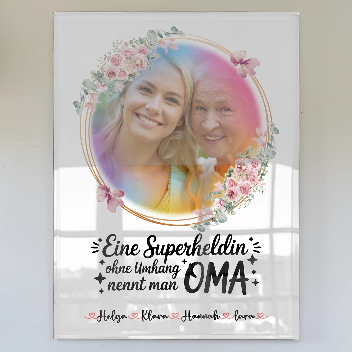 Personalisiertes Oma Plakat Acrylglas Bild mit Foto & Namen