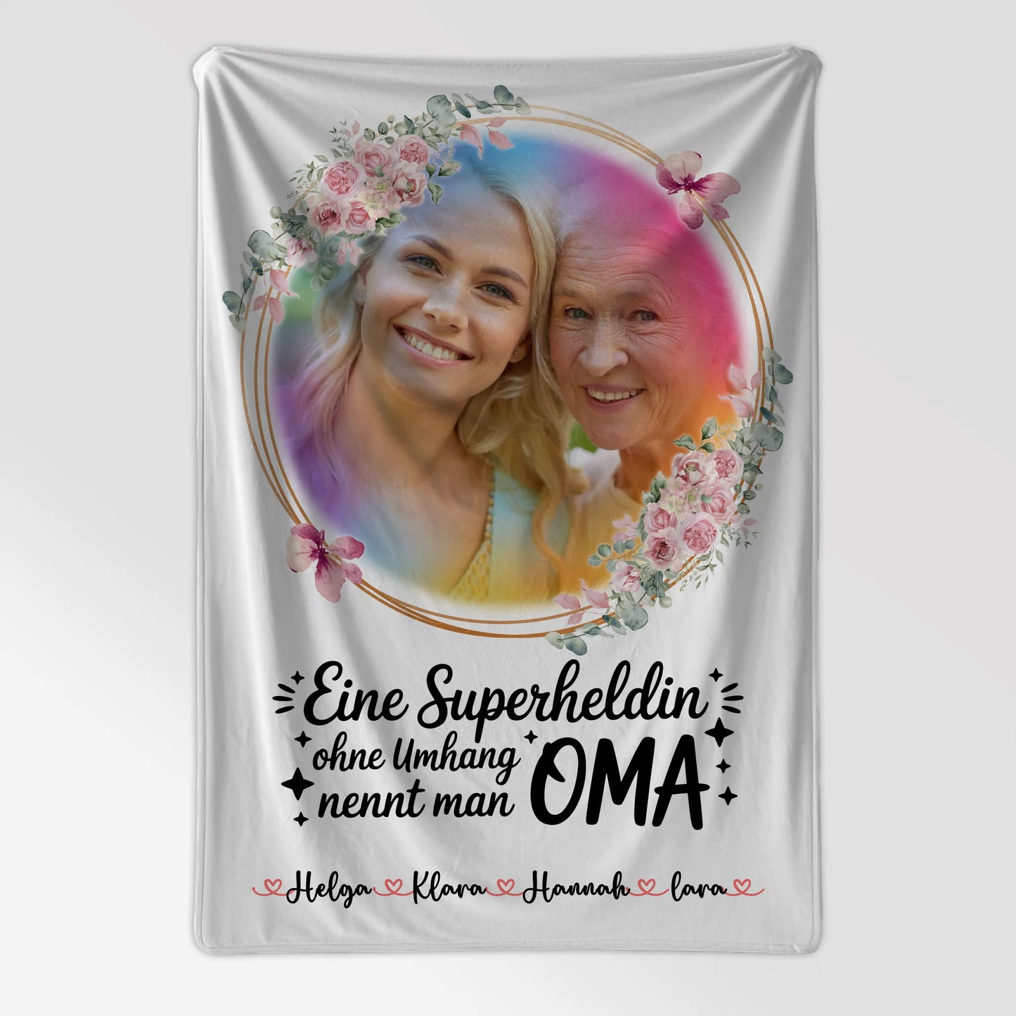 Personalisierte Decke Oma Und Opa mit Foto & Namen