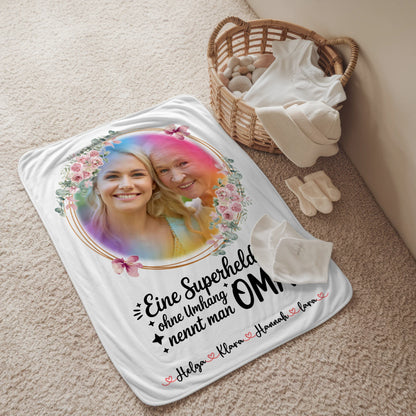 Personalisierte Decke Oma Und Opa mit Foto & Namen