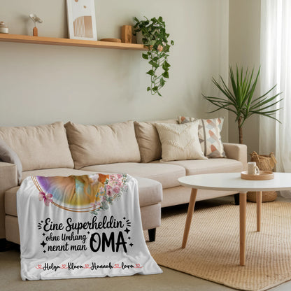 Personalisierte Decke Oma Und Opa mit Foto & Namen