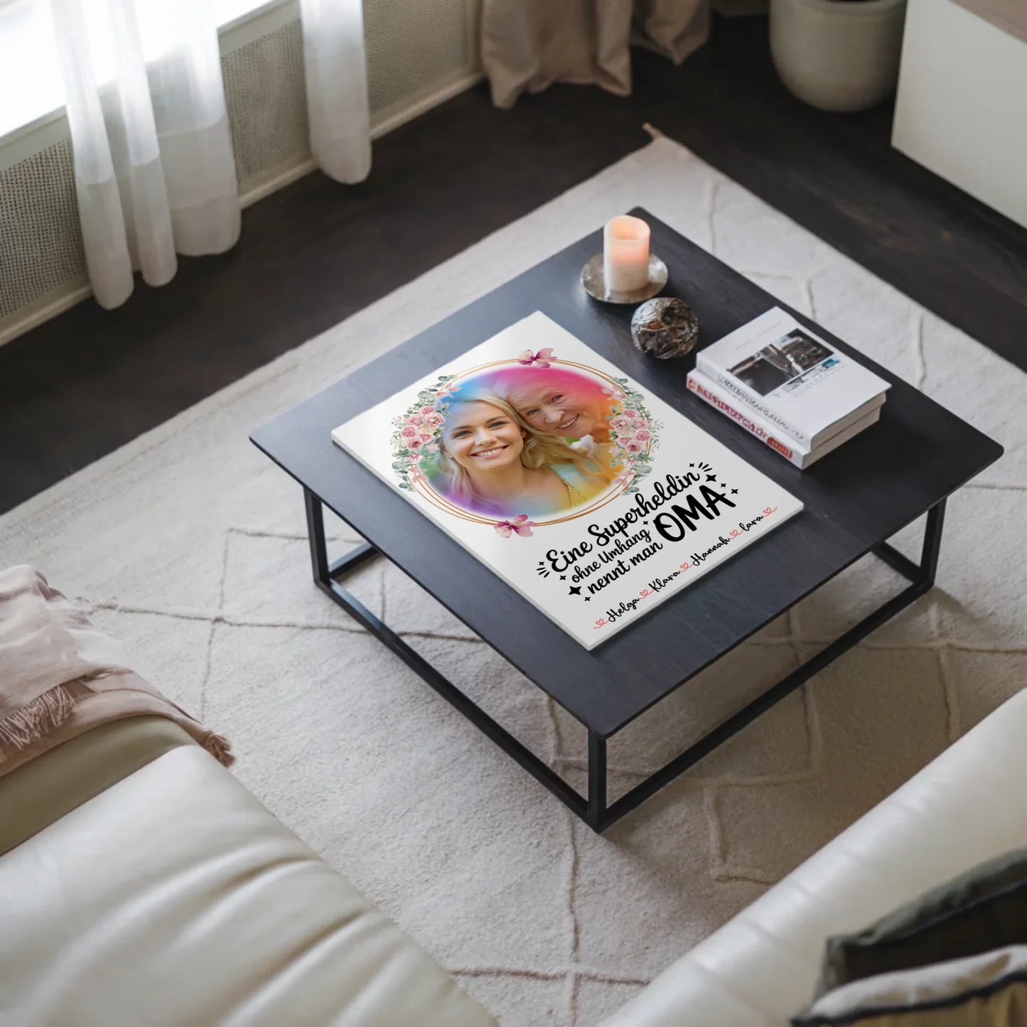 Oma Plakat Fotoboard mit Namen, Foto & Eigener Spruch