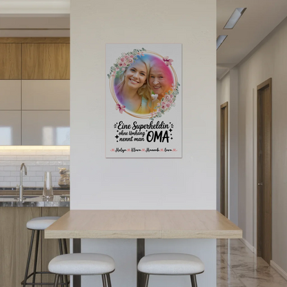 Oma Plakat Fotoboard mit Namen, Foto & Eigener Spruch