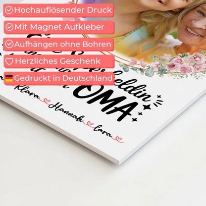 Oma Plakat Fotoboard mit Namen, Foto & Eigener Spruch