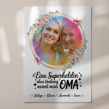 Oma Plakat Fotoboard mit Namen, Foto & Eigener Spruch