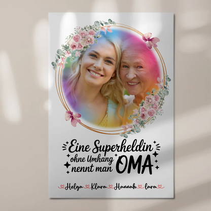 Oma Plakat Fotoboard mit Namen, Foto & Eigener Spruch
