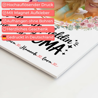 Oma Plakat Fotoboard mit Namen, Foto & Eigener Spruch