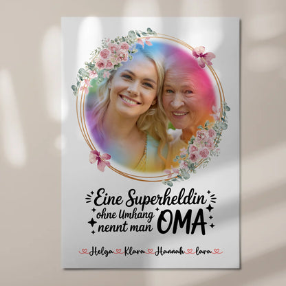 Oma Plakat Fotoboard mit Namen, Foto & Eigener Spruch