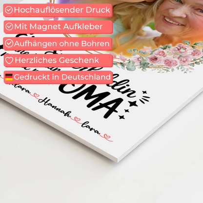 Oma Plakat Fotoboard mit Namen, Foto & Eigener Spruch