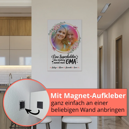 Oma Plakat Fotoboard mit Namen, Foto & Eigener Spruch
