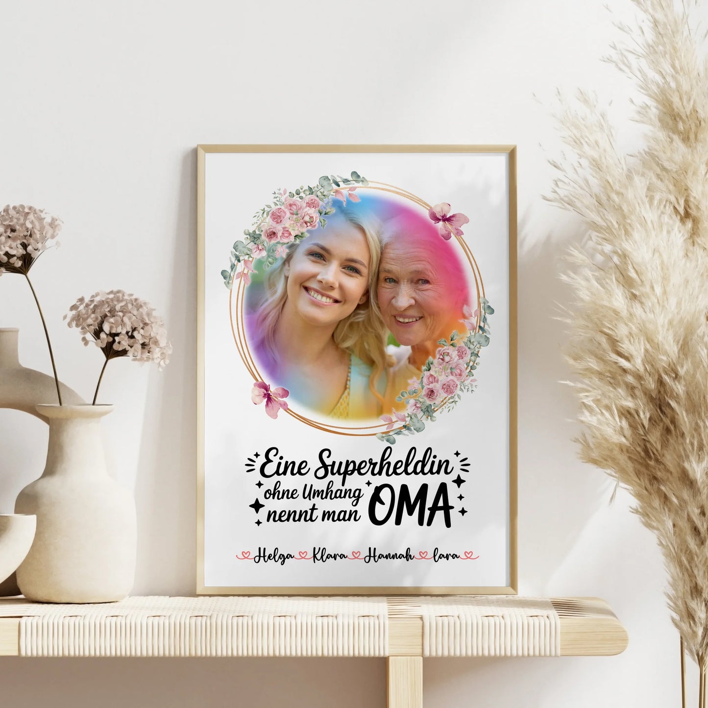 Poster Oma mit Foto, Namen und eigenem Spruch