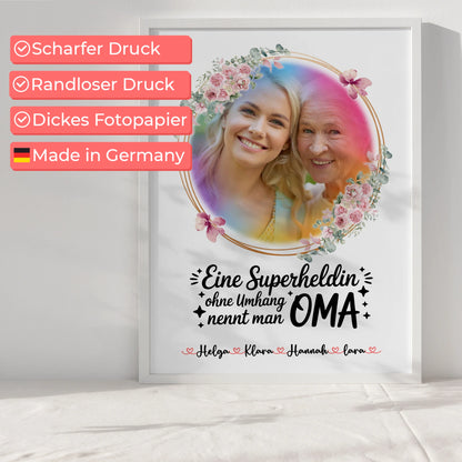 Poster Oma mit Foto, Namen und eigenem Spruch